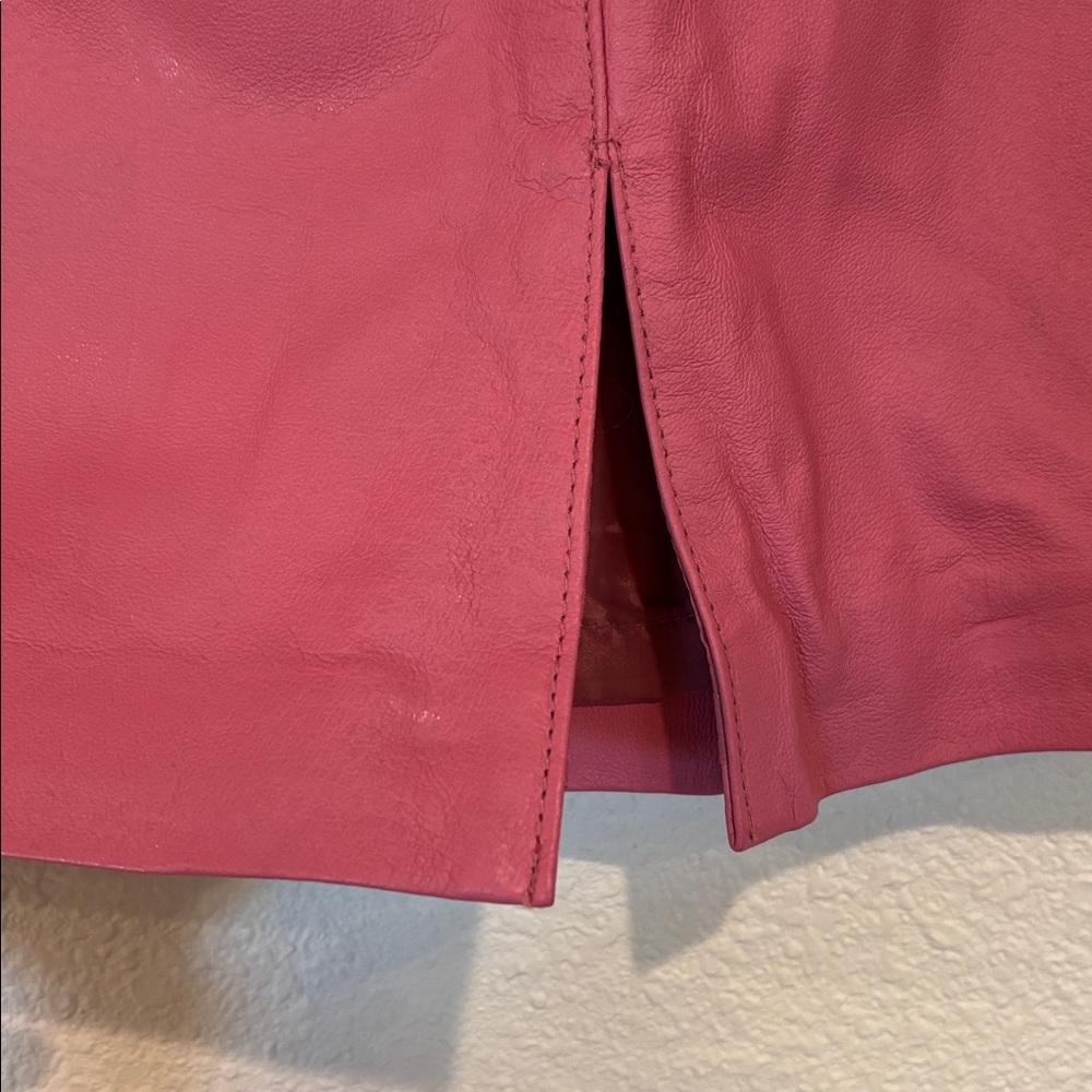 🖤90s Pink Leather mini Skirt‎ - Picture 7 of 8